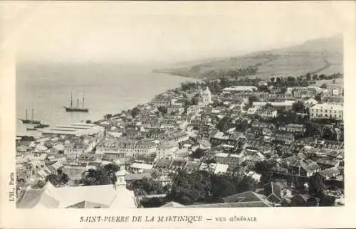 Ak Saint Pierre Martinique, Stadtansicht von Saint-Pierre, Martinique