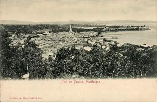 Ak Fort de France Martinique, Aussicht auf Fort de France, Stadtansicht, Hafen