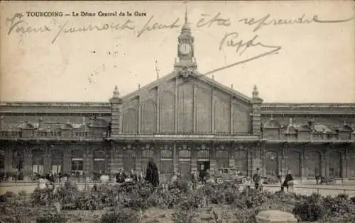Ak Tourcoing Nord, Dôme Central de la Gare, Bahnhof, historische Architektur