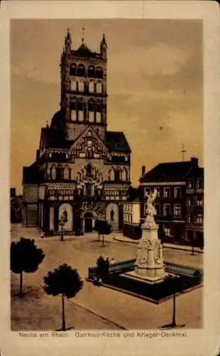 Ak Neuss am Rhein, Quirinuskirche, Kriegerdenkmal