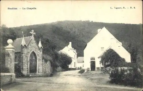 Ak Bouillon Ardennes, Kapelle, Straße, Häuser, Landschaft, Schwarzweiß-Foto