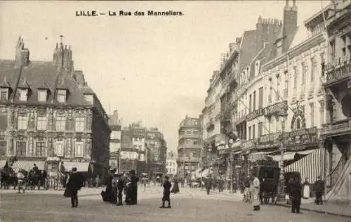 Ak Lille Nord, Stadtansicht mit Straßen, Gebäuden, Menschen und Pferdekutschen