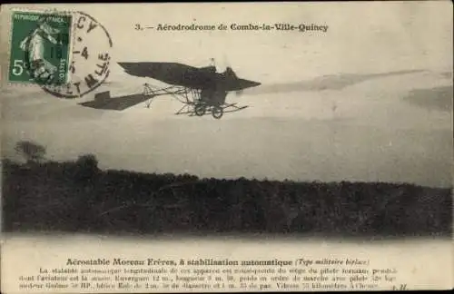 CPA Aérodrodrome de Combs-la-Ville-Quincy, Aérostable Moreau Frères