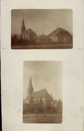 Ak Bautzen in der Oberlausitz, Zwei alte Gebäude, ev. Kirche, Wohnhäuser, sepia Farbton