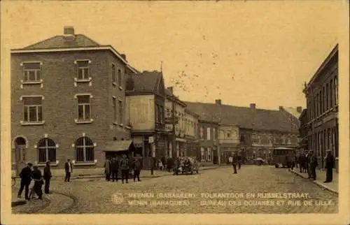 Ak Menin Menen Meenen Lys Westflandern, Stadtansicht mit Straßen, Personen, Nachrichtenbüro, h...