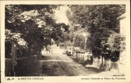 CPA Saint Brévin les Pins Loire Atlantique, Avenue Centrale et Place du Pointeau