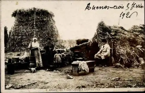Ak Argentinien, Alte Bauernfamilie