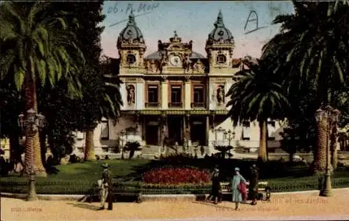 Ak Monte Carlo Monaco, Casino, Gärten