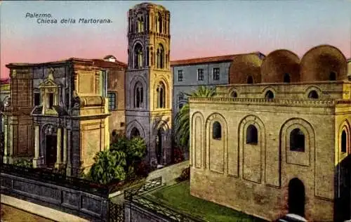 Ak Palermo Sizilien Sicilia Italien, Kirche, Chiesa della Martorana,  Architektur, bunte 