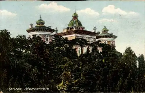 Ak Sintra Cintra Portugal, Schloss Monserrate, grüne Umgebung, Architektur mit Kuppeln