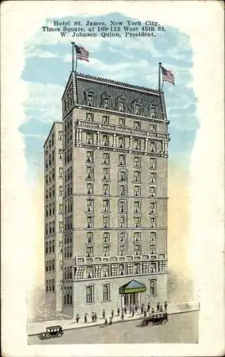 Ak New York City USA, Hotel St. James, Times Square