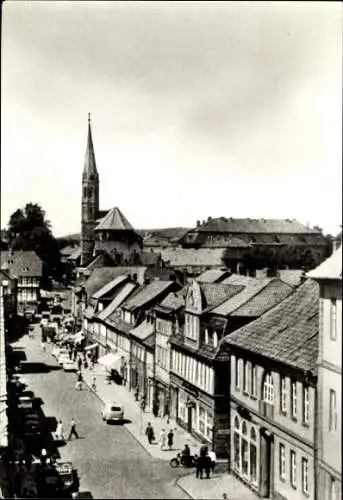 Ak Heilbad Heiligenstadt Eichsfeld Thüringen, Stadtansicht, Karl-Marx-Straße, Martinskirche, Mens