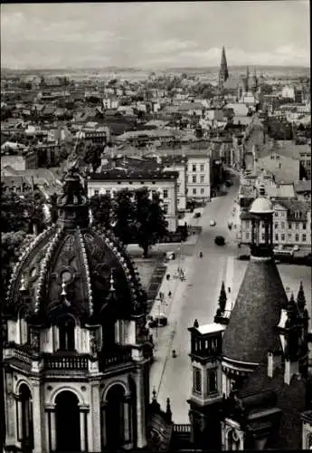 Ak Schwerin in Mecklenburg, Aussicht über die Stadt, Schlossstraße,  Gebäude