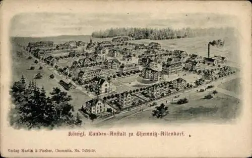 Litho Altendorf Chemnitz in Sachsen, Königliche Landesanstalt