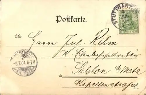 Litho Baustelle, Bauarbeiter, Leiter, Spaten, Gedicht Die Glocke
