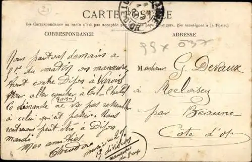 Landkarten Ak Dijon Côte d'Or, Manoeuvres d'Armee de l'Est, 5-17 Septembre 1904