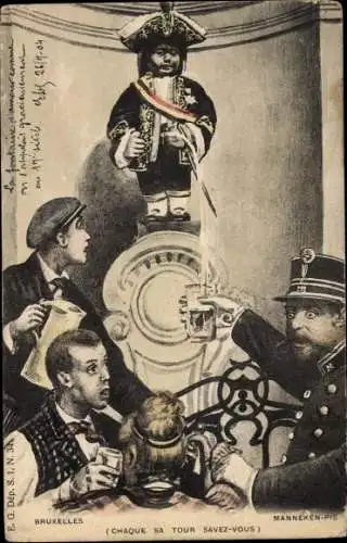 Ak Bruxelles Brüssel, Manneken Pis, Every Turn, wissen Sie?