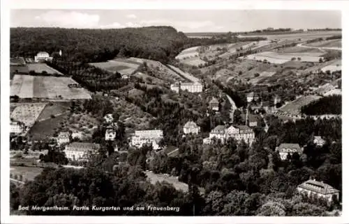 Ak Bad Mergentheim in Tauberfranken, Fliegeraufnahme, Kurgarten, Frauenberg