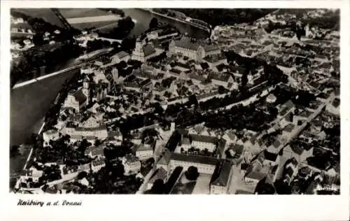 Ak Neuburg an der Donau Oberbayern, Fliegeraufnahme