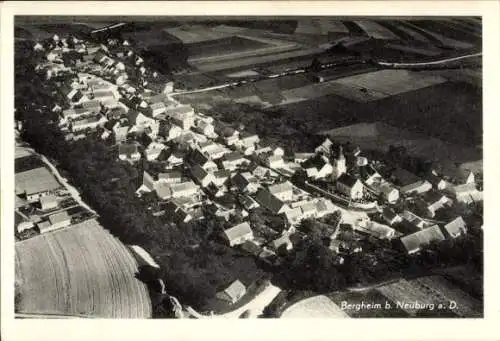 Ak Bergheim an der Donau Oberbayern, Fliegeraufnahme