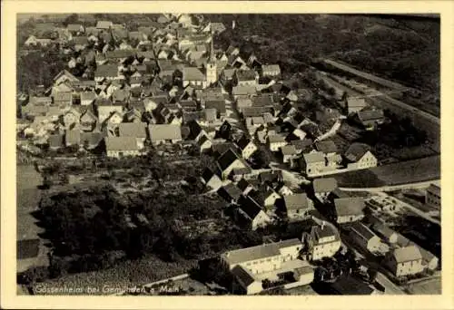 Ak Gössenheim in Unterfranken, Fliegeraufnahme