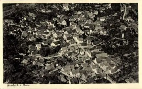 Ak Gambach Karlstadt in Unterfranken, Fliegeraufnahme