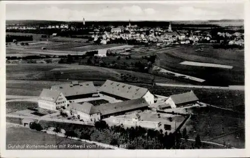 Ak Rottenmünster Rottweil am Neckar, Fliegeraufnahme, Gutshof