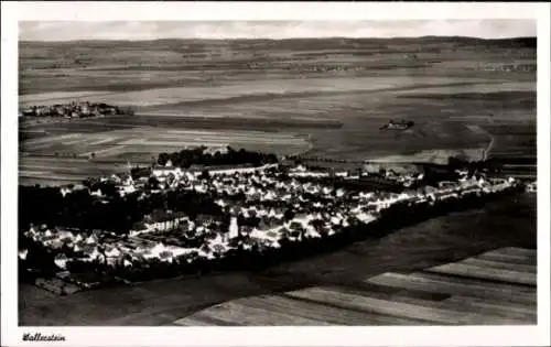 Ak Wallerstein in Schwaben, Fürstliches Schloss, Fliegeraufnahme