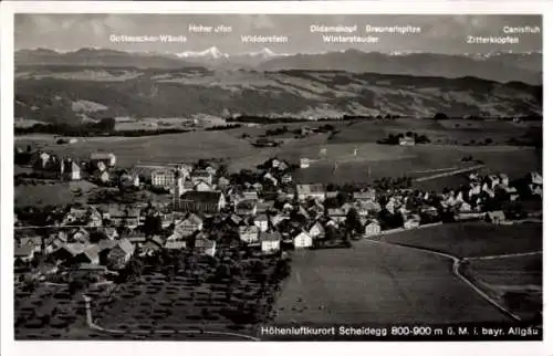 Ak Scheidegg im Allgäu Schwaben, Fliegeraufnahme