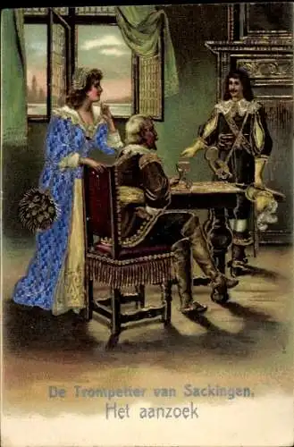 Präge Ak Trompeter von Säckingen, Der Vorschlag
