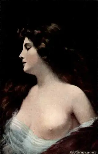 Künstler Ak Asti, Epanouissement, barbusige Frau