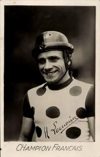 Foto Ak Radrennfahrer Henri Lemoine, Französischer Meister, Autogramm