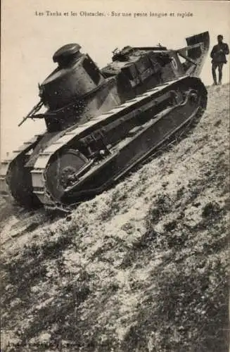 Ak Französischer Panzer im Gelände