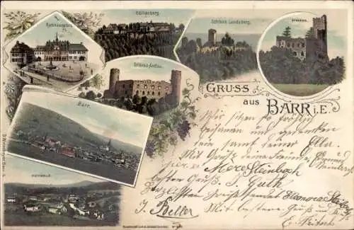 Litho Barr Elsass Bas Rhin, Schloss Landsberg, Schloss Andlau, Odilienberg, Rathausplatz, Hohwald