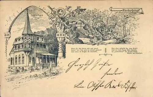 Litho Schotten im Vogelsbergkreis Hessen, Alteburgskopf, Altenburgskopf, Gasthaus