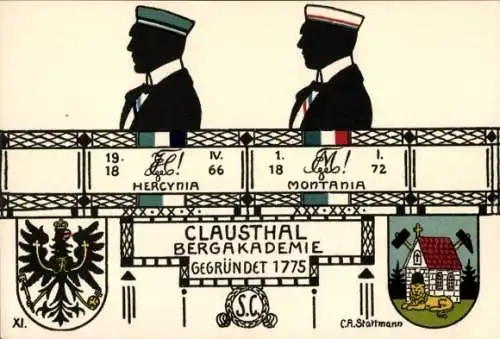 Studentika Ak Clausthal, Bergakademie, Corps Hercynia, Corps Montania, Wappen, Studenten