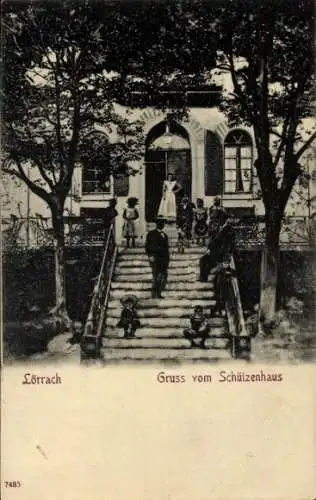 Ak Lörrach in Baden, Schützenhaus, Treppe