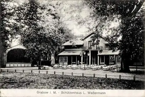 Ak Grabow in Mecklenburg, Schützenhaus L. Waßermann