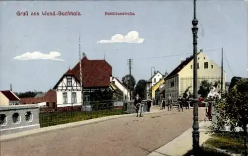 Ak Wendisch Buchholz Märkisch Buchholz Dahme Spreewald, Schützenstraße