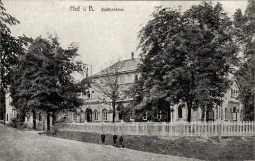Ak Hof an der Saale Oberfranken Bayern, Schützenhaus