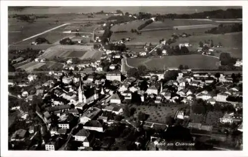 Ak Prien am Chiemsee Oberbayern, Fliegeraufnahme