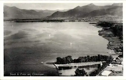 Ak Stock Prien am Chiemsee Oberbayern, Fliegeraufnahme