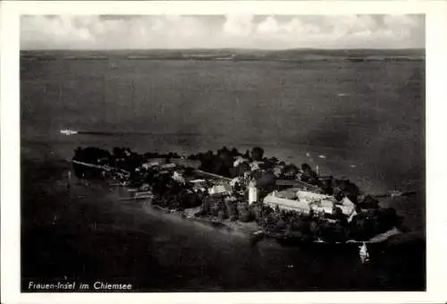 Ak Fraueninsel Chiemsee Oberbayern, Fliegeraufnahme