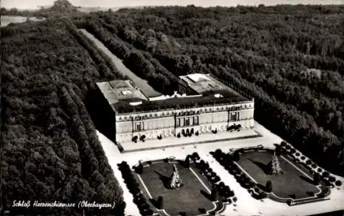 Ak Herrenchiemsee Herreninsel Chiemsee Oberbayern, Fliegeraufnahme