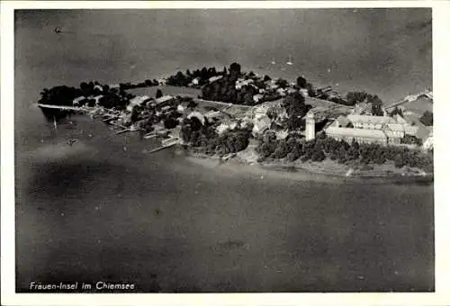 Ak Frauenchiemsee Fraueninsel Chiemsee Oberbayern, Fliegeraufnahme