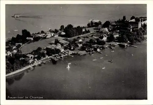 Ak Fraueninsel Chiemsee Oberbayern, Fliegeraufnahme