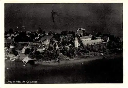 Ak Frauenchiemsee Fraueninsel Chiemsee Oberbayern, Fliegeraufnahme