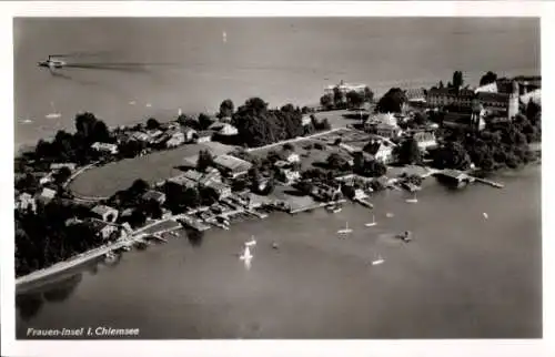 Ak Fraueninsel Chiemsee Oberbayern, Fliegeraufnahme
