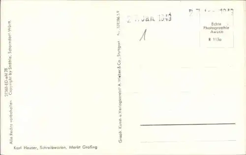 Ak Markt Grafing bei München Oberbayern, Luftaufnahme