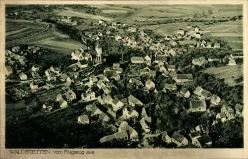 Ak Waldstetten im Ostalbkreis Württemberg, Luftbild von  Häuser, Landschaft